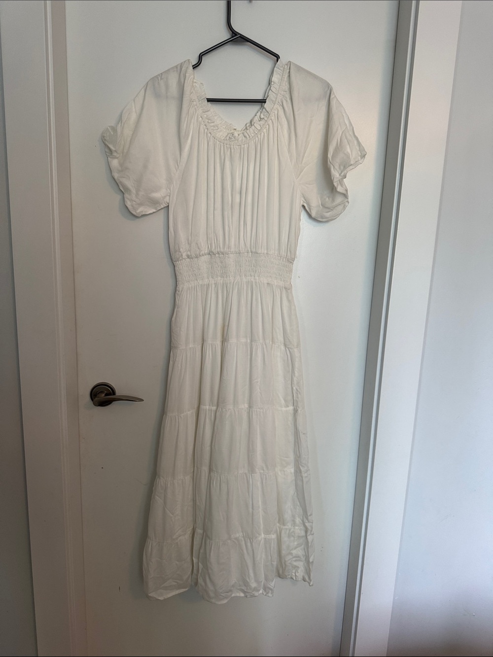 Oak + Fort Cream Puff Sleeve Midi Dress NWT | Medium - Picture 3 of 10